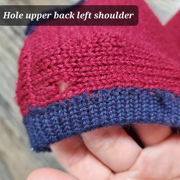 Vintage Pendleton Petite Maroon Knit Embroidered Floral Sweater Vest Sz M - Picture 8 of 8